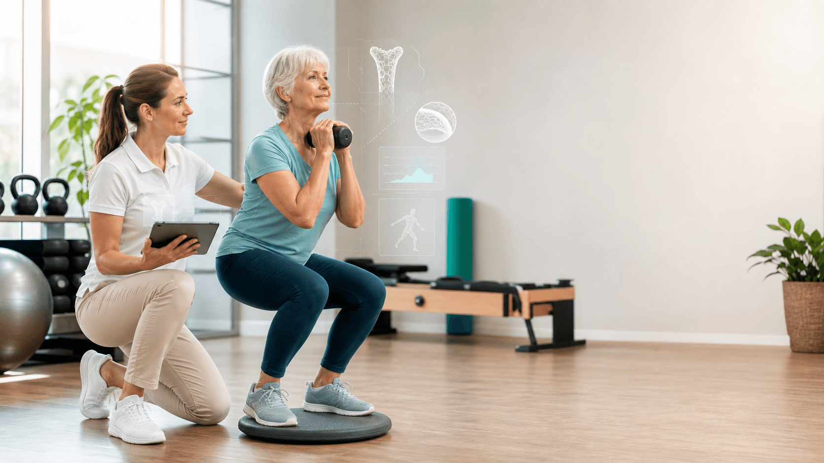 Osteoporosis, osteopenia y prevención de caídas con IA: guía 2026 para gimnasios, fisioterapia y entrenadores