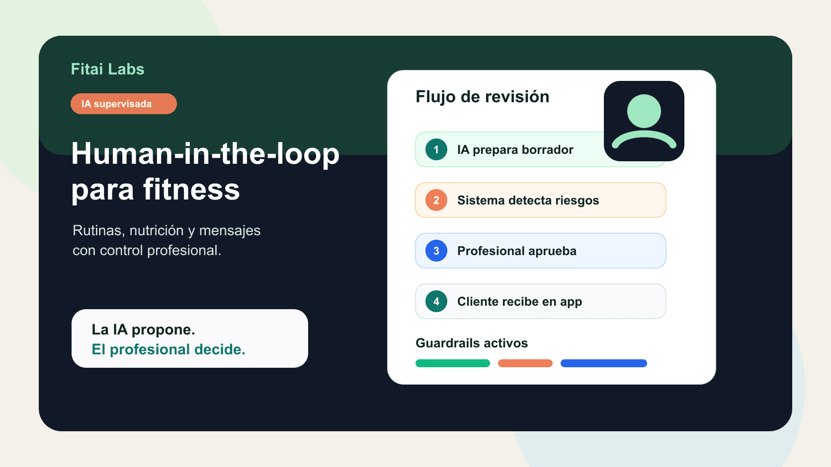 Human-in-the-loop en fitness: cómo supervisar rutinas, nutrición y mensajes generados por IA sin perder escalabilidad