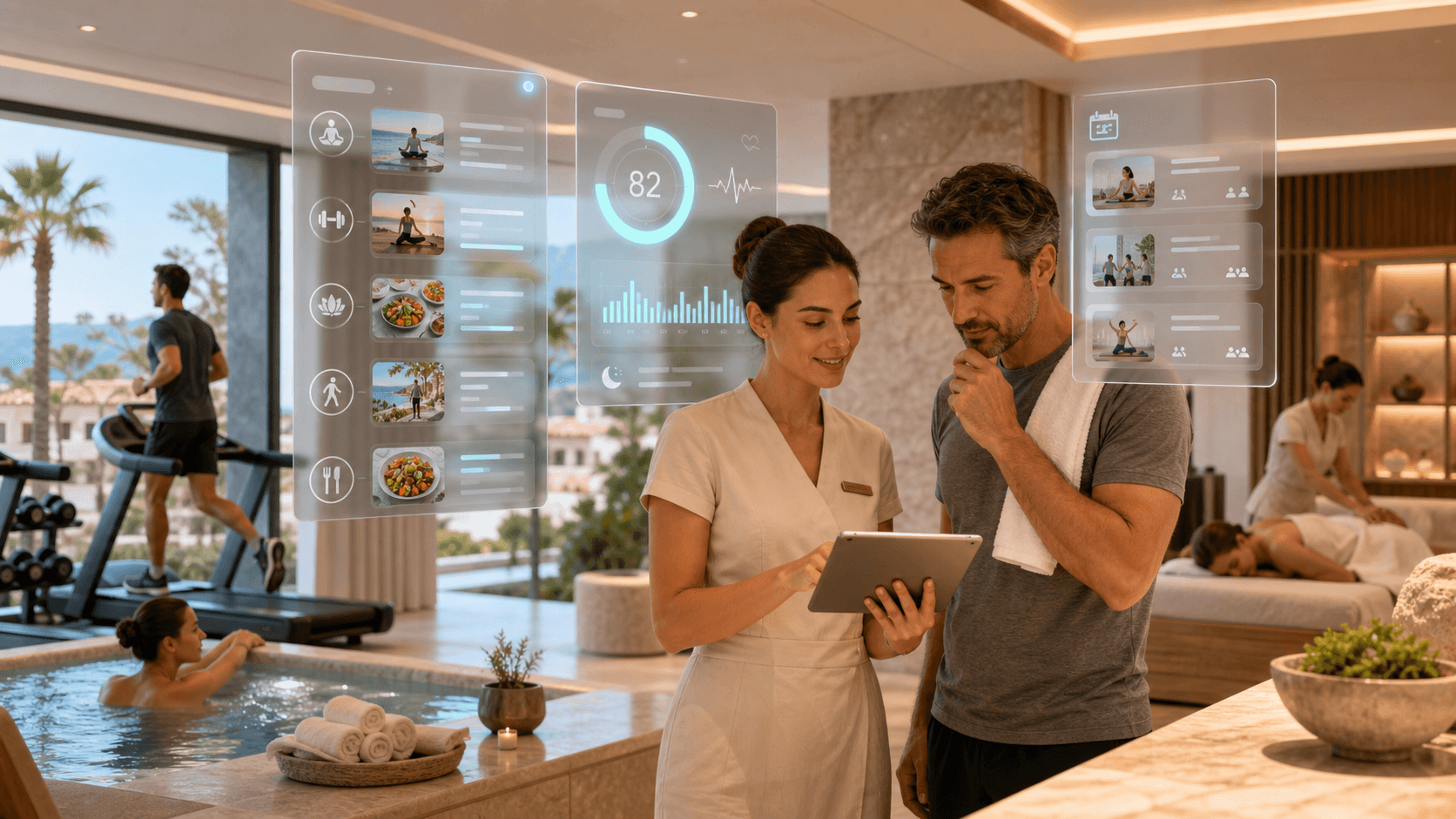 Wellness en hoteles y resorts con IA: cómo convertir gimnasio, spa y actividades en una experiencia personalizada en 2026