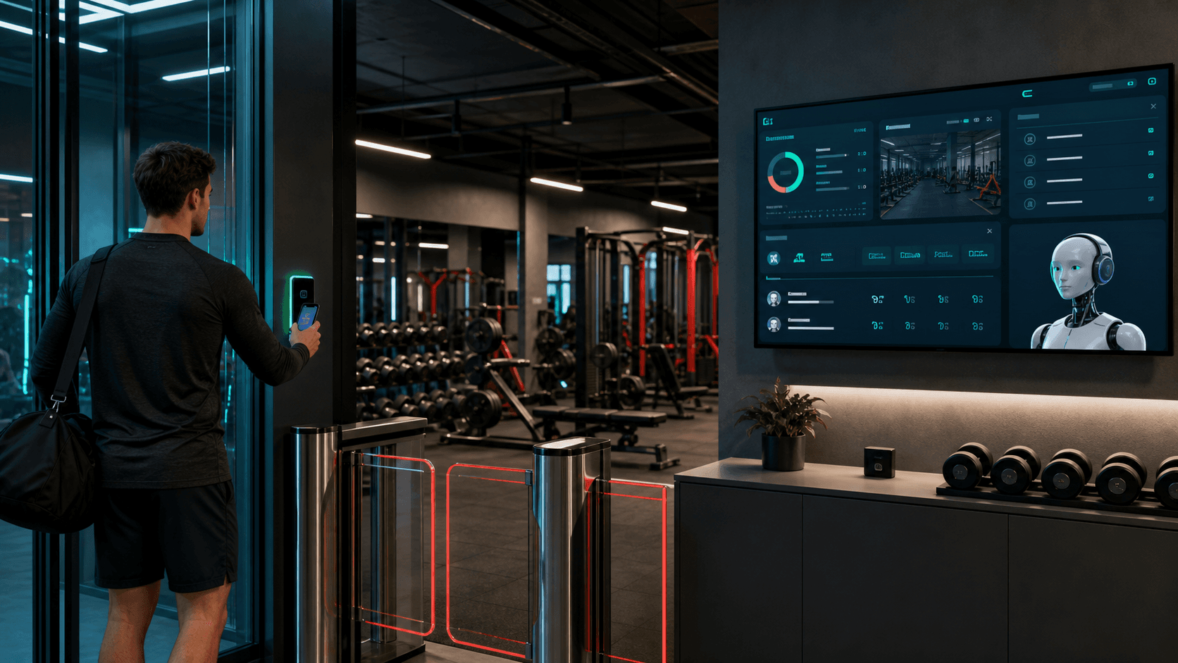 Gimnasios 24 horas con IA: control de acceso, soporte y retencion sin mas recepcion