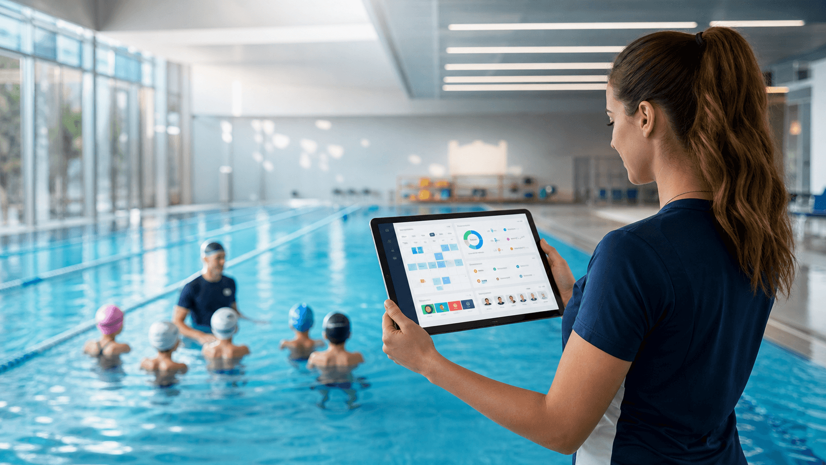Software para escuelas de natación y centros acuáticos con IA: reservas, niveles, seguridad y retención en 2026